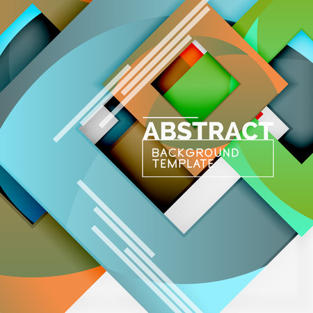 Geometric minimal abstract background with multicolored squares compositionのイラスト素材