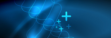 Neon glowing techno lines, hi-tech futuristic abstract background template with square shapesのイラスト素材