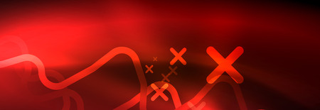 Neon glowing techno lines, hi-tech futuristic abstract background template with square shapesのイラスト素材