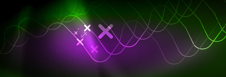 Shiny neon lights background, techno design, modern wallpaper for your project, vector illustration