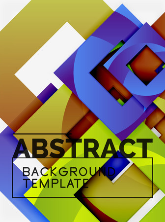 Geometric minimal abstract background with multicolored squares compositionのイラスト素材
