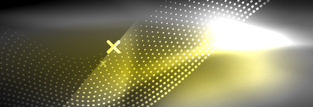 Glowing abstract wave on dark, shiny motion, Christmas and New Year magic space light. Vector techno abstract backgroundのイラスト素材