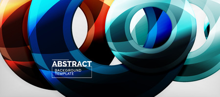 Glossy circles geometric background, vector illustrationのイラスト素材