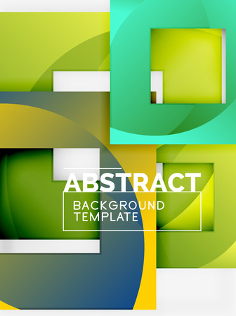 Color square composition with text. Geometric abstract background. Vector illustrationのイラスト素材