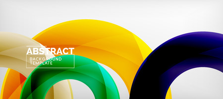 Flying circles geometric abstract backgroundのイラスト素材