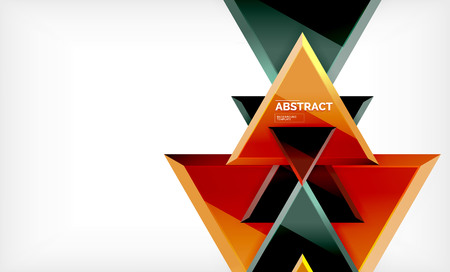 Flying triangles compostion geometric background. Vector illustration