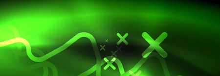Dark neon light glowing template, abstract vector background linesのイラスト素材