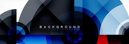 Minimal geometric circles and triangles abstract background, techno modern design, poster template,...