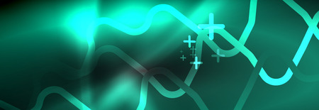 Dark neon light glowing template, abstract vector background lines designのイラスト素材