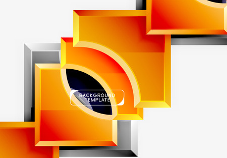 3d futuristic shapes vector abstract background made of glossy pieces with light effects. Modern designのイラスト素材