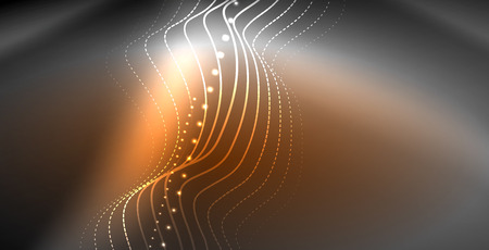 Neon lines shiny glowing background, vector futuristic techno templateのイラスト素材