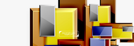 Square geometric composition, vector blocks backgroundのイラスト素材