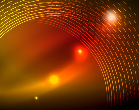 Shiny circles glowing abstract background. Vector illustrationのイラスト素材