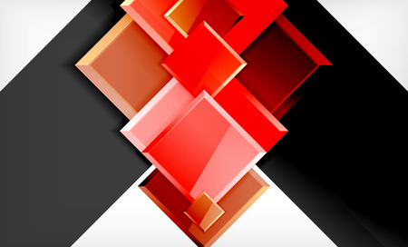Bright colorful square shape blocks geometrical background, vector modern templateのイラスト素材