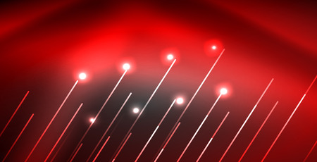 Neon glowing lines, magic energy space light concept, abstract background wallpaper design, vector illustrationのイラスト素材