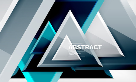 Triangles repetiton geometric abstract background, multicolored glossy triangular shapes, hi-tech...
