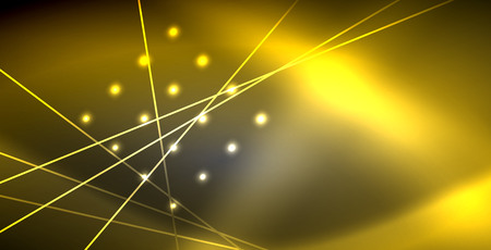 Neon glowing lines, magic energy space light concept, abstract background wallpaper design, vector illustrationのイラスト素材