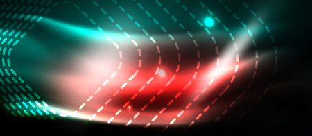 Dark background with neon glowing elements, shiny motion conceptのイラスト素材