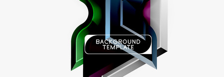 Geometric banner made of glossy geometric shapes, for background or abstract element