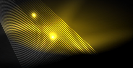 Neon color abstract lines on blackのイラスト素材