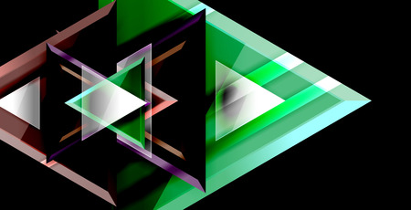 Glossy shiny triangles background, vector template
