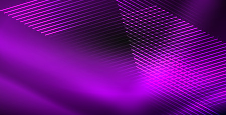 Neon color abstract lines on blackのイラスト素材