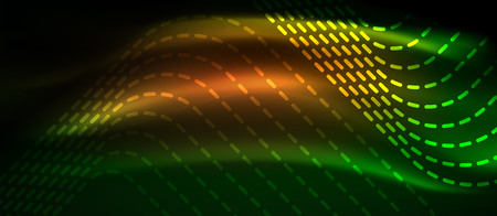 Dark background with neon glowing elements, shiny motion concept, vectorのイラスト素材