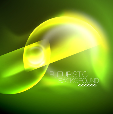 Vector glowing neon circles abstract background, modern templateのイラスト素材