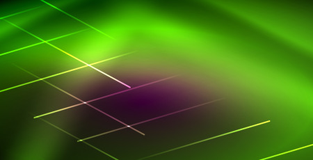 Neon glowing lines, magic energy space light concept, abstract background wallpaper design, vector illustrationのイラスト素材