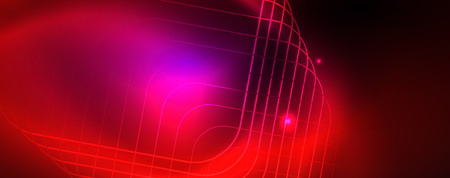 Shiny glowing design background, neon style lines, technology conceptのイラスト素材