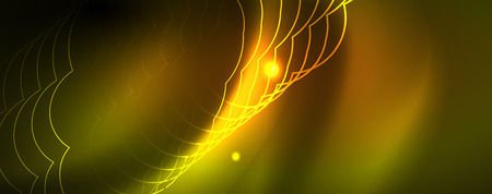 Techno glowing background, futuristic dark template with neon light effects and simple formsのイラスト素材