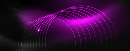 Shiny neon techno template. Neon lines background, 80s style laser rays. Vectorのイラスト素材