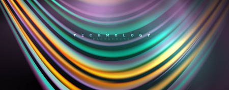 Fluid color swirls on black. Modern background with trendy designのイラスト素材