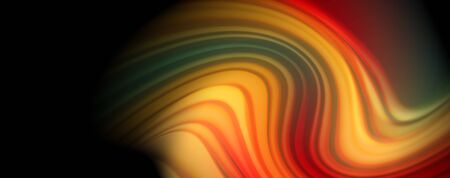 Flowing liquid rainbow colors - modern colorful flow poster. Wave liquid shapes. Art design for your...
