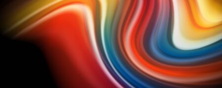 Abstract wave lines fluid rainbow style color stripes on black background. Vector artistic illustration for presentation, app wallpaper, banner or posterのイラスト素材