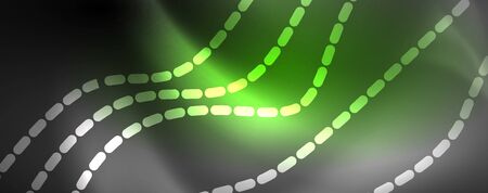 Neon vector wave lines abstract background, magic futuristic techno design, vector motion conceptのイラスト素材