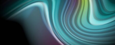 Modern rainbow liquid color flow colorful poster. Wave Liquid shape in black color background. Abstract compositionのイラスト素材