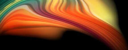 Flowing liquid rainbow colors - modern colorful flow poster. Wave liquid shapes. Art design for your...
