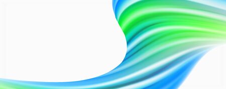 Glossy colorful liquid waves abstract background,, modern techno lines. Vector stripes, motion conceptのイラスト素材