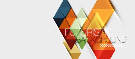 Abstract geometric background. Modern overlapping triangles. Unusual color shapes for your message. Business or tech presentation, app cover templateのイラスト素材