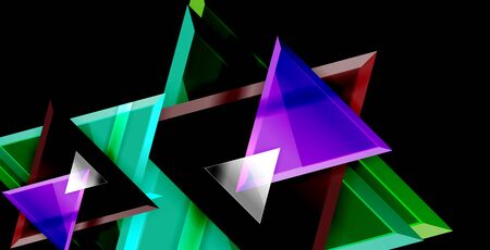 Glossy shiny triangles background, vector templateのイラスト素材