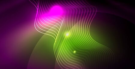 Shiny neon space background, vector templateのイラスト素材