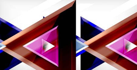 Glossy shiny triangles background, vector templateのイラスト素材