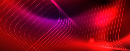 Shiny glowing design background, neon style lines, technology conceptのイラスト素材