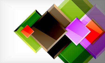 Colorful square and rectangle blocks background, vector geometric abstract designのイラスト素材