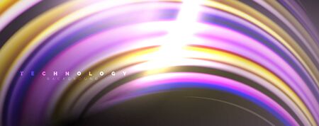 Fluid color waves with light effects, vector abstract background, modern templateのイラスト素材