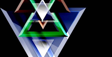 Glossy shiny triangles background, vector templateのイラスト素材