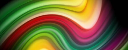 Flowing liquid colors - modern colorful flow poster. Wave liquid shapes. Art design for your design projectのイラスト素材