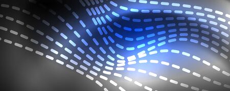 Neon vector wave lines abstract background, magic futuristic techno design, vector motion conceptのイラスト素材