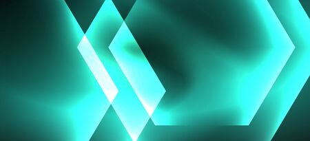 Shiny hexagon neon template. Futuristic digital technology concept. Vector abstract graphic design. Vector vintage retro illustration.のイラスト素材